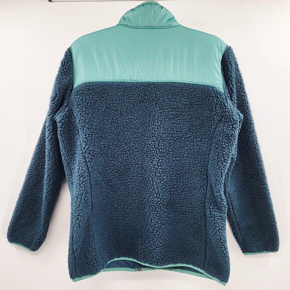 Columbia Winter Pass Fleece Full Zip Jacket Blue & Green Colorblock Women's XL - Picture 2 of 9